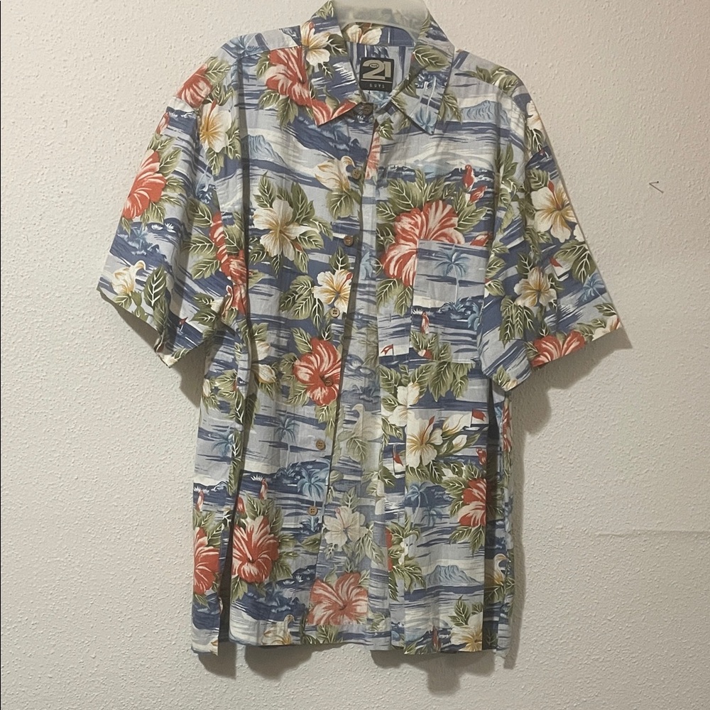 Rue 21 men’s Floral Hawaiian 🌺 Casual Button Down Shirt - Multicolor